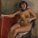 Model 1934 oil on cardboard